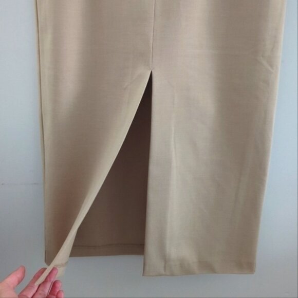 RACHEL  ZOE | Women's Tan Front Slit Stretchy Midi Skirt NWOT - Picture 2 of 5